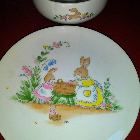 Vintage BUNNYKIN BOWL & PLATE - Picture 3 of 4